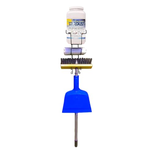 Image of STARDUST Spill Products Spill Clean Up Kit - Wall Mount Spill Kit with 5-Qt Dispenser, Steel Rack, Broom Handle + Head, Dustpan, (10) Disposal Bags, Screw Anchor & Zip Tie Mounts Spill Response Kit