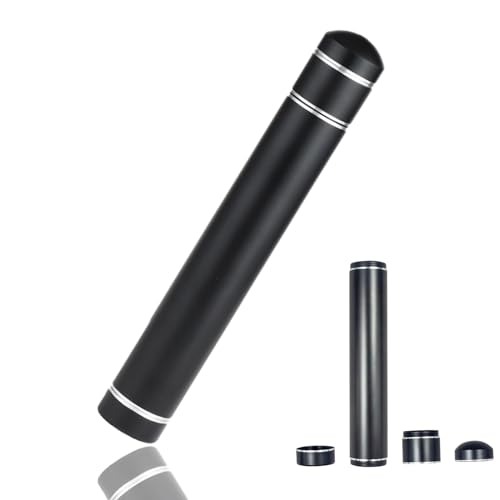 Durable Aluminum Cigar Travel Case - Airtight Waterproof Shockproof Tubes Holder for Men - Heavy-Duty Outdoor Gear Storage - Ideal Gift for Camping, Hiking, Fishing - 1 Pack (Black)