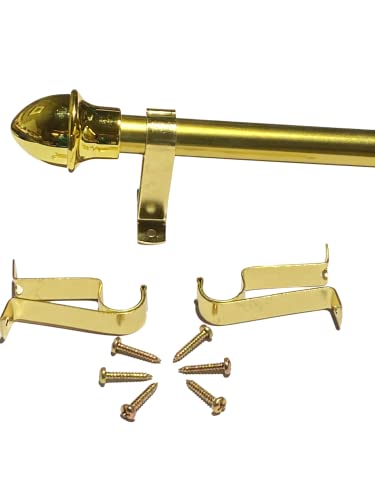 Graber 3/4-Inch Round Cafe Curtain Rod (48 To 84-Inches, Brass) #TOP1