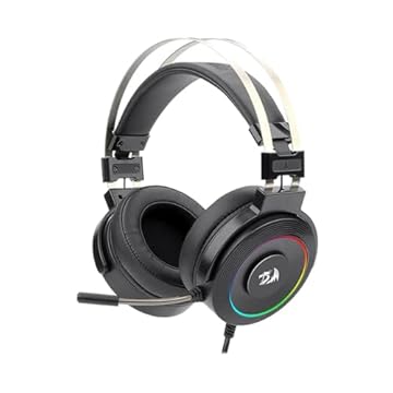 Headset Gamer Redragon Lamia RGB Preto USB Com Microfone e Suporte para Headset - H320RGB