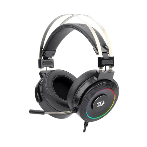 Headset Gamer Redragon Lamia RGB Preto USB Com Microfone e Suporte para Headset - H320RGB