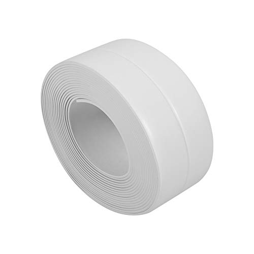 BiuZi Sealing Strip 1Pc Self Adhesive Wall Sealing Strip Sink Basin Edge Trim PVC White Kitchen Sealing Strip