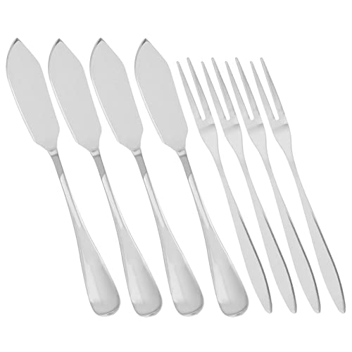 GRIRIW 1Set Stainless Steel Butter Knives and Fruit Forks Silverware for Fruits Desserts and Cheese for Parties and Banquets