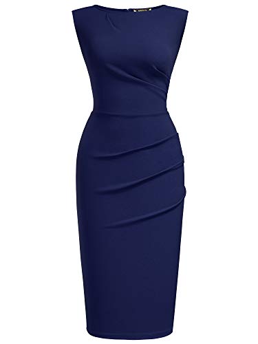 Image of Miusol Women's Retro Ruffle Style Slim Work Pencil Dress