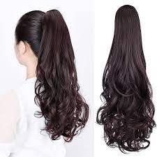 kerav Good Length Step Cutting Clacher Pony Tail Natural Black Hair Extension - Length: 22 Inch-picture-13