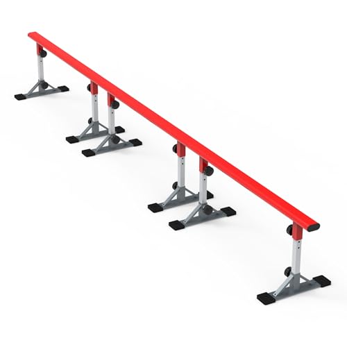 Image of FreshPark Professional Solid Grind Rail - Height Adjustability: 13 inch - 19 inch H - Portable, Extendable, Durable Skatepark