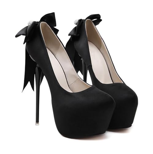 16CM/6.30IN Women's Super High Stiletto Heels Pumps Women Office Flock Thin Heel Party Shoes Woman Large Size 34-452