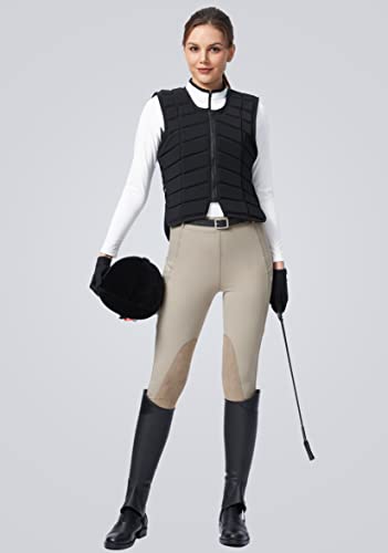santiny women39s horse riding pants with zipper pockets knee-patch schooling tights equestrian breeches for women