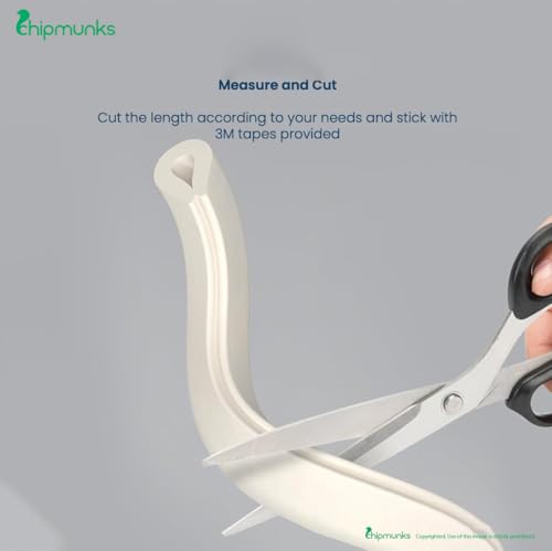 Image of Chipmunks Baby Proofing Edge Guard for Kids Safety, Minimal Wrinkle, Zero Damage to Furniture Upon Installation, Made in India Rubber Edge (2mts, U-Shape, Off-White)