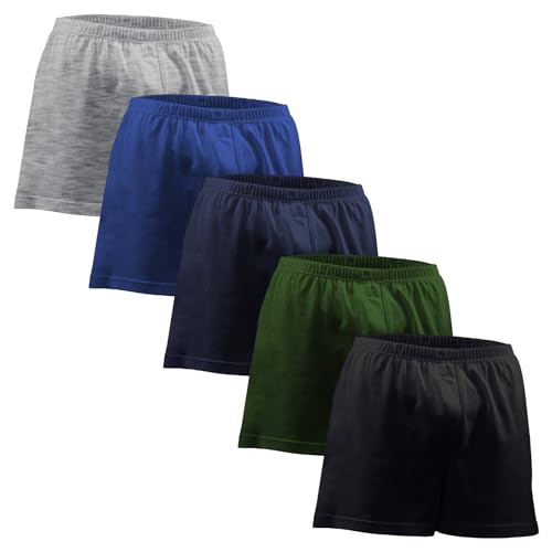 Andrew Scott Men's Cotton Knit Sleep - Boxers/Size Small to 8XL Big Man Underwear Boxer Shorts- Multi Packs
