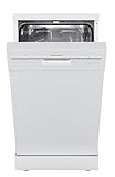 Respekta Bena Unterbau-Geschirrspüler, 45 cm/Freistehend / 5 Programme/Startzeitvorwahl/Automatische Türöffnung / 2 Sprühebenen / 49 dB/Energieeffizienzklasse D/Weiß