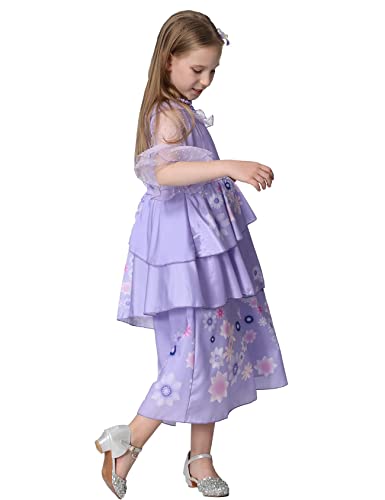 Fantasia infantil Mirabel Isabela para crianças Halloween Dress Up Cosplay (D,6-7 anos)