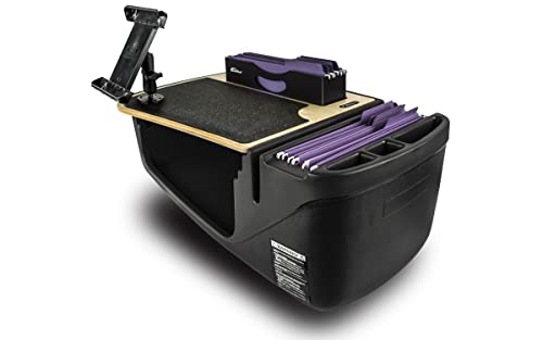 Image of AutoExec AE-FMEF-PI-TAB-11M Efficiency FileMaster Car Desk for Your Vehicle Workstation and Mobile Office, Natural with 400 watt Power Inverter and Tablet Mount | Vehicle Workstation, Mobile Office, 400 Watt Power Inverter, Tablet Mount