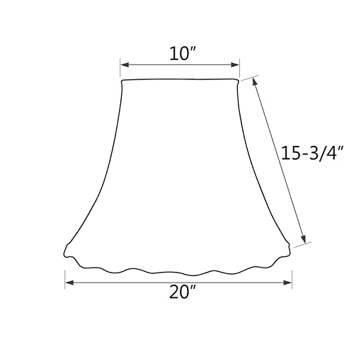 Image of Aspen Creative 34005 Transitional Scallop Bell Shape Spider Construction Lamp Shade in White, 20 inch wide (10 inch x 20 inch x 15 3 /4 inch)