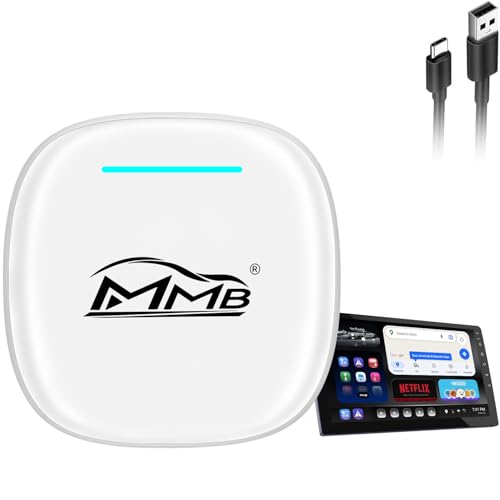 MMB CarPlay Magic Box Carplay Android 15 Multimedia Video AI-Box QCM 6350 8 Núcleos Procesador 8GB RAM + 128GB Memoria YouTube/Netflix/Google Play Store, tarjeta SIM, para Car Play y Android Auto