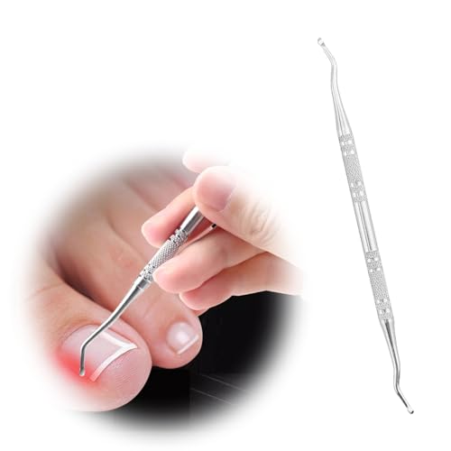 tiyiyok Eckenheber Fußpflegeinstrument, Eckenheber mit Geradem und Gebogenem, Hochwertiger Edelstahl Pediküre Werkzeug, Geeignet für Pediküre und Nagelpflege 1 Stk