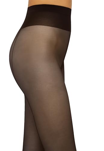 Image of Wolford Individual 10 Den Back Seam Tights for Women Ultra Sheer Matte Pantyhose Logo Waistband Invisible Toe Reinforcement