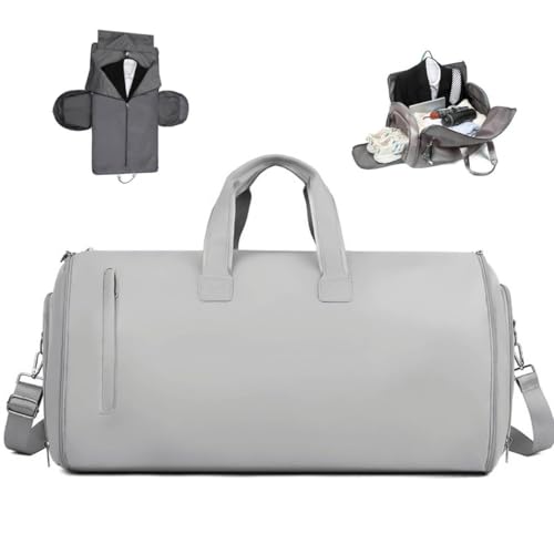 YADEZZN Garment Duffle Bags, Travel Garment Bags, 57L Carry on Garment Bag, Suit Carrier for Men, Convertible Suit Bag with Shoulder Strap&Shoe Compartment (Grey)