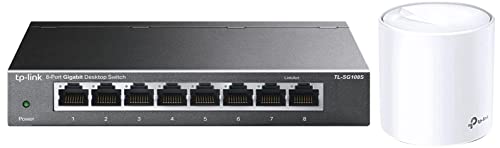 Image of TP-Link Deco X20(1-Pack) AX1800 Whole Home Mesh Wi-Fi System, Next-Gen Wi-Fi 6 & TL-SG108S 8-Port Desktop Gigabit Ethernet Switch /Hub, Ethernet Splitter, Plug & Play, no Configuration Required