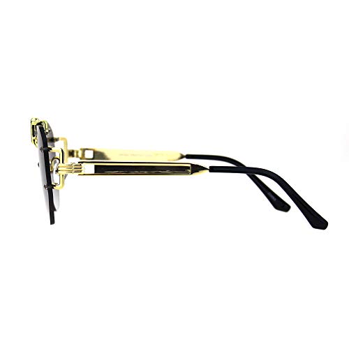 SA106 Mens Luxury Rimless Mobster Metal Rim Fashion Sunglasses3