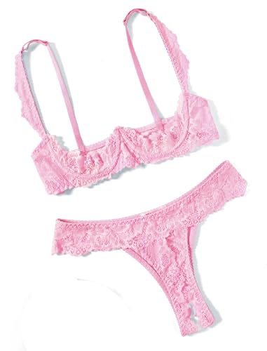Image of Avidlove Sexy Lingerie Set for Women Lace Bra and Panty Sets Underwire Push Up Lace Lingerie Set XS-XXL