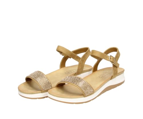 Fitters Sandalia de mujer de talla grande de moda para mujer, sandalias cómodas, zapatos grandes para mujer, talla grande, color brezo 42, 43, 44, 45, 46, arena, 43 EU