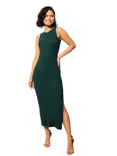 Image of barcino Black Rib Sleeveless Bodycon Maxi Dress