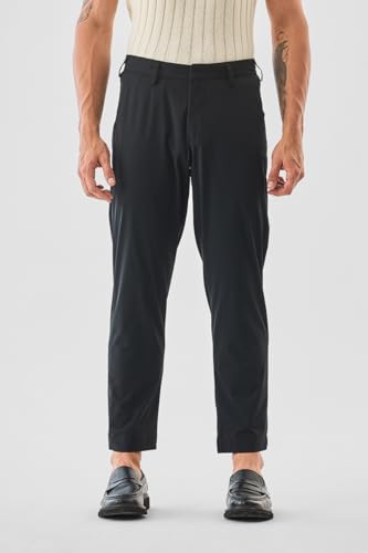 Image of SNITCH Men Trousers | Slim Fit Mid Rise Solid Design | Rayon Blend with Medium Stretch & Smooth Texture | Button & Zip Closure for Casual & Office Wear