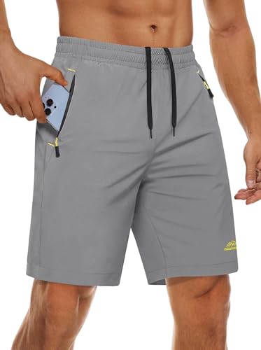 MAGCOMSEN Short Sport Homme été Stretch séchage Rapide Respirant léger Poche zippée pour Le Football Le Basketball et la Gym