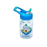 EcoVessel SPLASH Tritan Plastic Kids Water Bottle with Straw, Leak Proof Flip Top Lid, and Carry Handle Kids Cups Sports Water Bottle Sippy Cups 12 oz (Storybook)