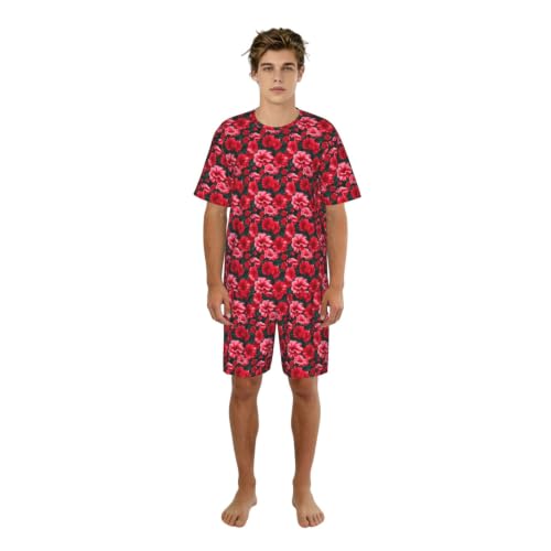 Pyjama court pour homme à fleurs pour ne plus souffrir de la chaleur la nuit