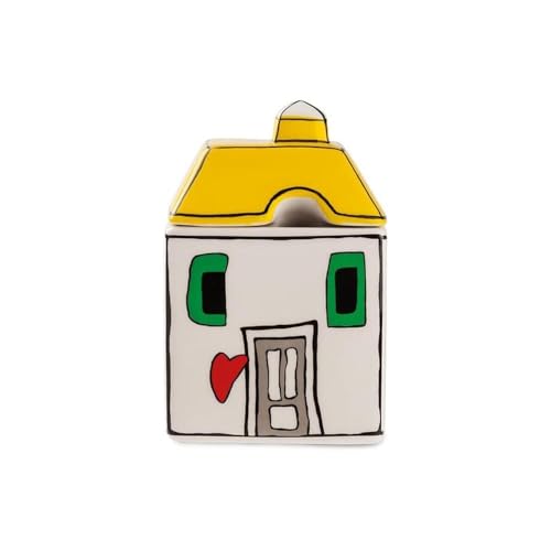 Egan Zuccheriera Collezione Le Casette. Oggetto Realizzato in Porcellana di Colore Giallo. Dimensione: 7x11 cm. La referenza è 192016