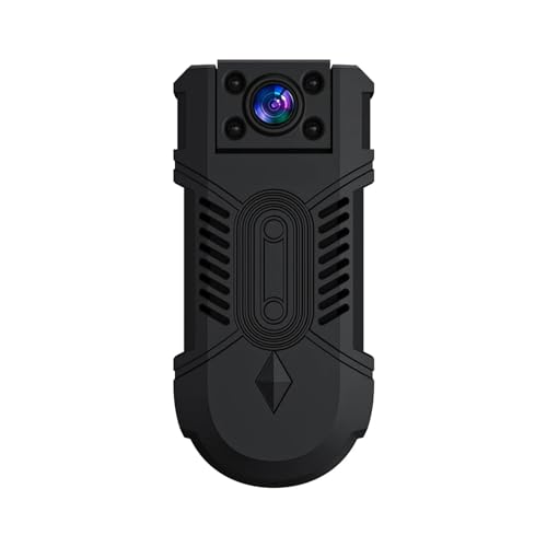 LLOOPK 1080P HD Mini cámara Corporal 1080P 180 ° videocámara de grabación giratoria visión Nocturna Deportes niñera cámaras de vigilancia de Seguridad(with 8GB TF Card)