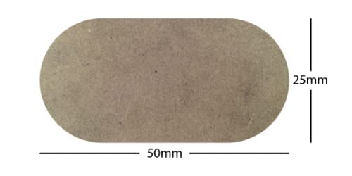 Miniatura 3 de 25mm x 50mm Pill Shaped MDF Wood Bases Laser Cut Crafts FAST SHIPPING US SELLER