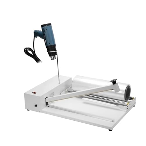 Machine professionnelle d'emballage rétractable avec pistolet thermique, parfaite pour l'emballage sécurisé dans les aliments, les livres et les magasins de vente au détail