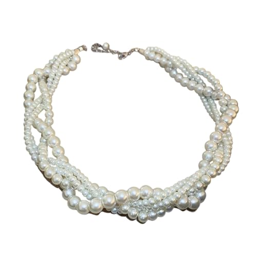Style coréen collier ras du cou perles torsadées géométriques