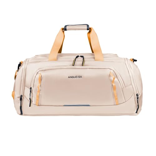 Bolsa de Viagem Grande Transversal, Impermeável com Múltiplos Compartimentos, Alça de Ombro, Material Premium (Rosê)