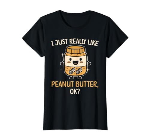 J'aime Vraiment Le Beurre de cacahuète Beurre de cacahuète aux Noix T-Shirt Graphique avec Valeur, Femme, Noir, L