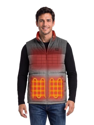 Image of ororo Men's Heated Vest Lightweight 4-Zone Battery Puffer Vest