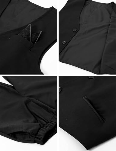 Image of A&J DESIGN Boys Short Suit Set 3 Pieces Kids Formal Gentleman Outfit, 4-11 Years, Shirt + Vest + Shorts + Bow Tie