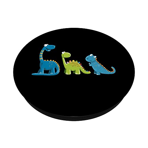 Funny Dinosaur Comic I Prehistoric Dino For Dinosaur Lover PopSockets Swappable PopGrip, Black - Image 2