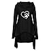WZMYDBD Sweatjacke Damen Lang Hundepfoten Druck Hoodie Vintage Y2k Sweatshirt mit Kapuze Halloween Mode Outfits Lustiger Harajuku Kapuzenpullover Freizeit Fashion Streetwear Locker Langarm Tops