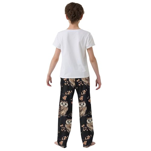 Owl Leaf Bohemia Pajama Pants Long Sleep Pant Soft PJ Bottoms Sleepwear3