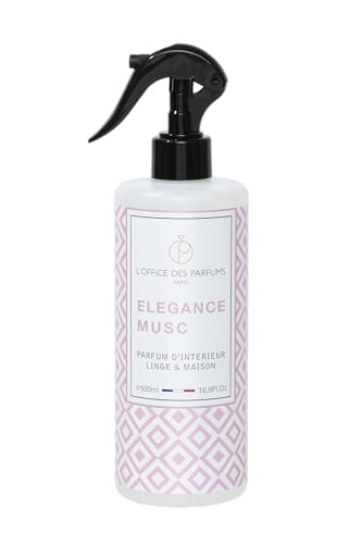 L'Office des Parfums Elegance Musc Parfum d'Intérieur, Spray Linge et Maison, 500ml