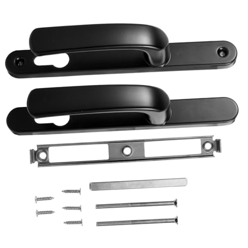 ANDRESLAD Maniglia Per Porta Interna Serratura in Lega Di Alluminio Stile Europeo Nera Piastra Posteriore Da 220 Mm X 30 Mm Interasse Viti 122 Mm