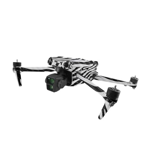 Image of MightySkins Carbon Fiber Skin Compatible with DJI Air 3 - Black Zebra | Protective, Durable Textured Carbon Fiber Finish | Easy to Apply