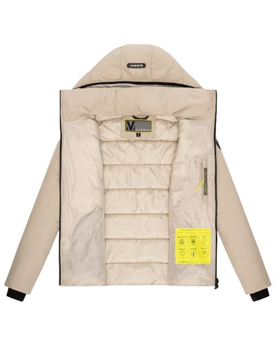 MARIKOO Basic Damen Steppjacke kurz mit Kapuze Radaa 16 Taupe Grey Gr. L