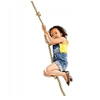 Kids Wooden Rope Ladder For Childrens Climbing Rope For Timber Climbing Frame Playhouse Tree House Selection Outdoor Gymnastic Diy Playground (3 Knots Rope)