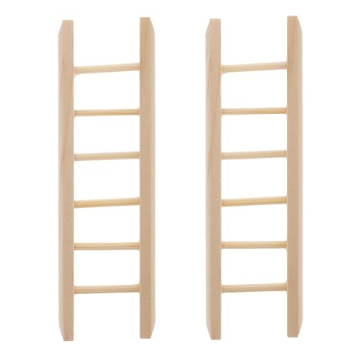 2 Stück Mini Leiter Miniatur Holzleiter Mikro Szenen Miniatur Leiter Mini Puppenhaus Leiter Mikro Landschaftsverzierung Mini Holzleiter