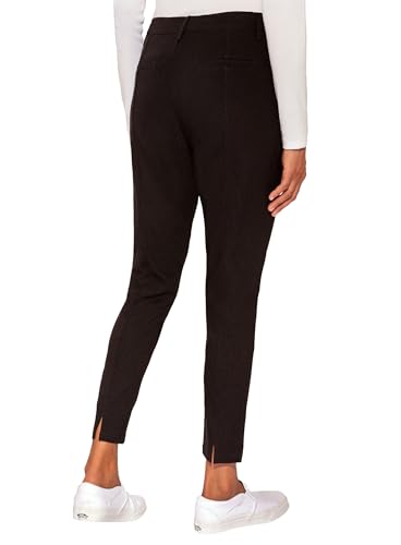 Women's Pull On Pants, Textured, Black, Large (US, Alpha, Large, Regular, Regular, Black)3